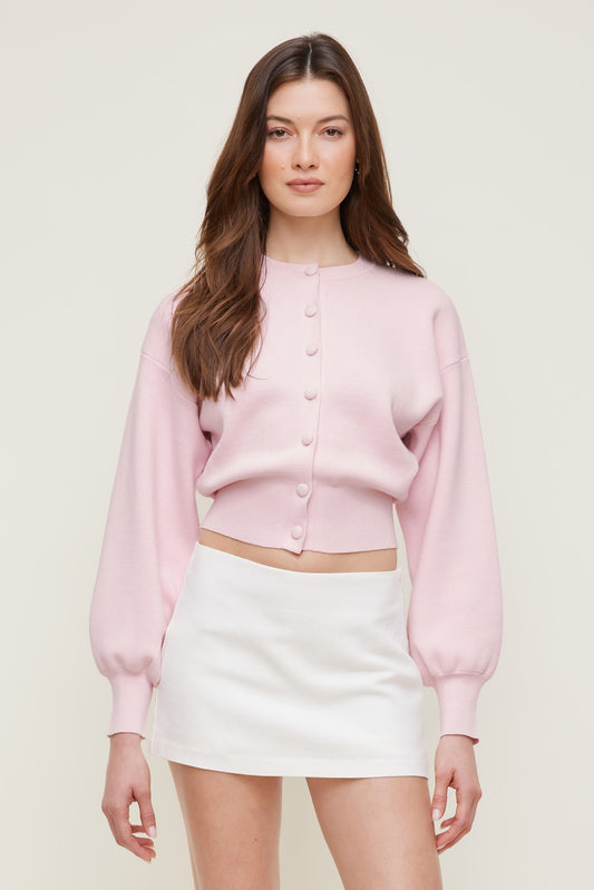 Balloon Sleeve Cardigan Pink - Dynamite
