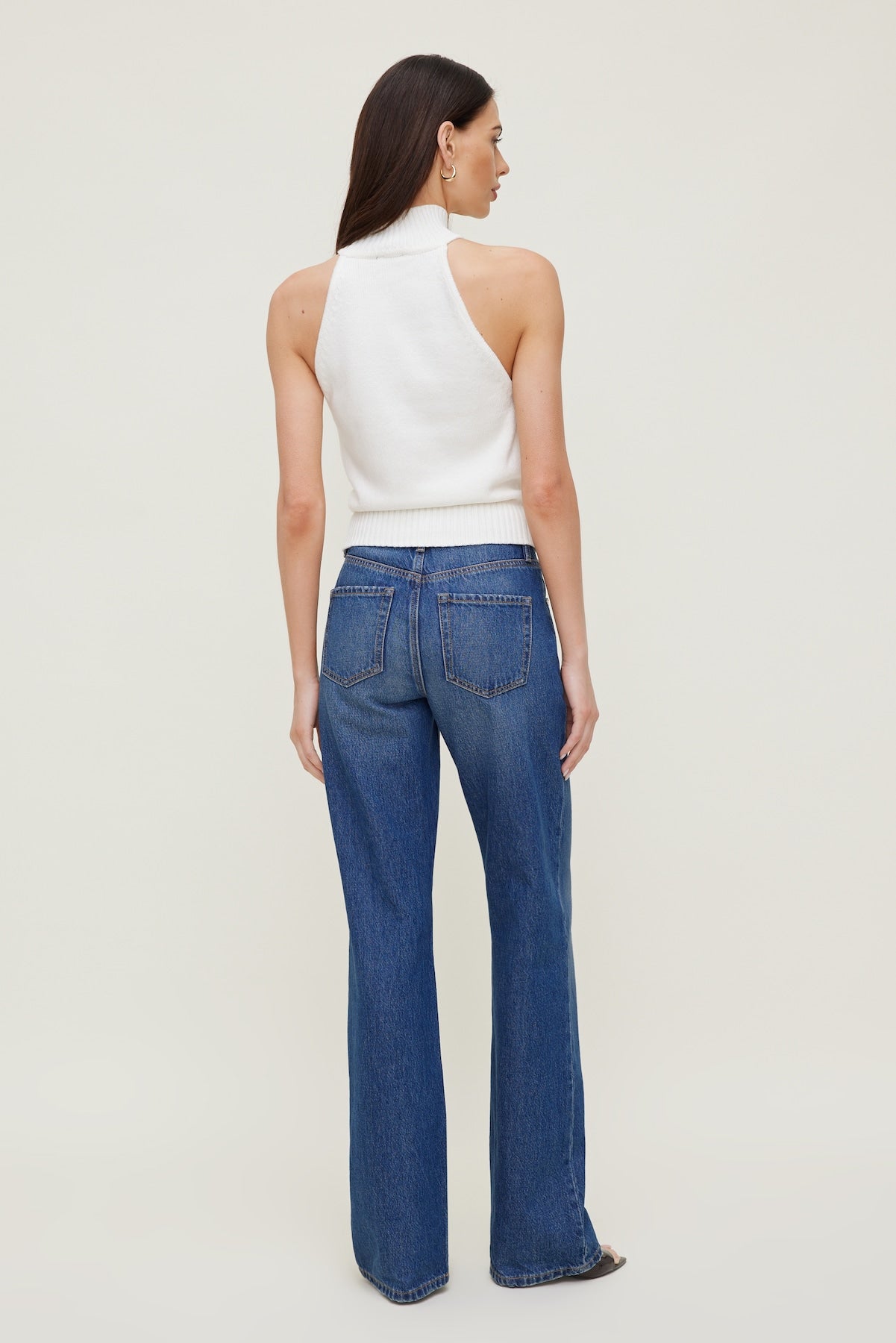 Turtleneck Sweater Tank Top White - Dynamite