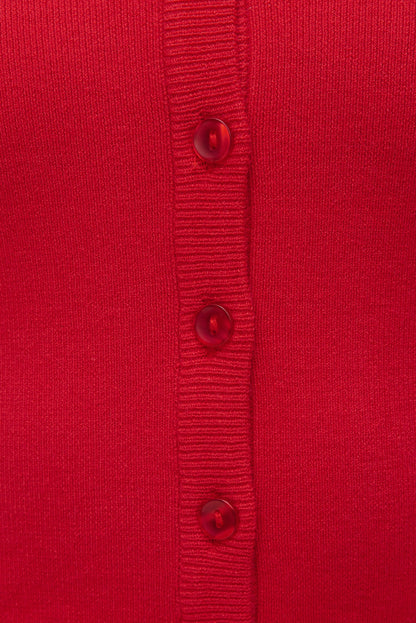 Rebecca Crewneck Cardigan Red - Dynamite