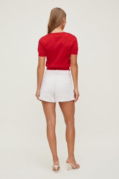 Clara Short Sleeve Sweater Red - Dynamite
