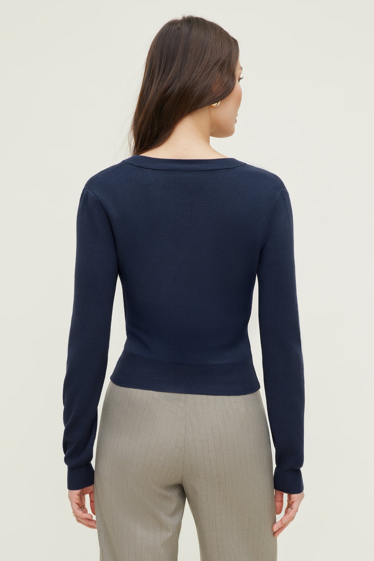 Rebecca Crewneck Cardigan Blue - Dynamite