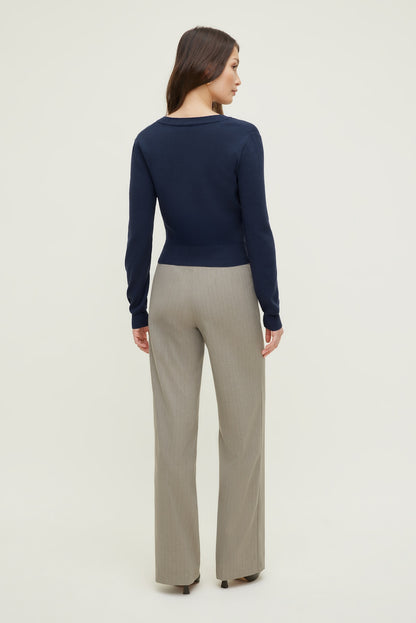 Rebecca Crewneck Cardigan Blue - Dynamite