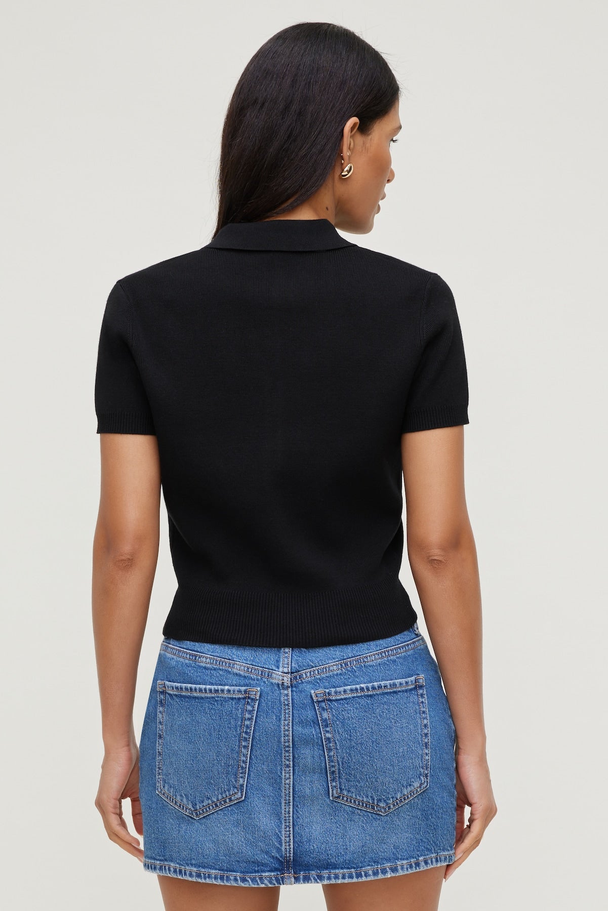 Polo Crewneck Cardigan Black - Dynamite