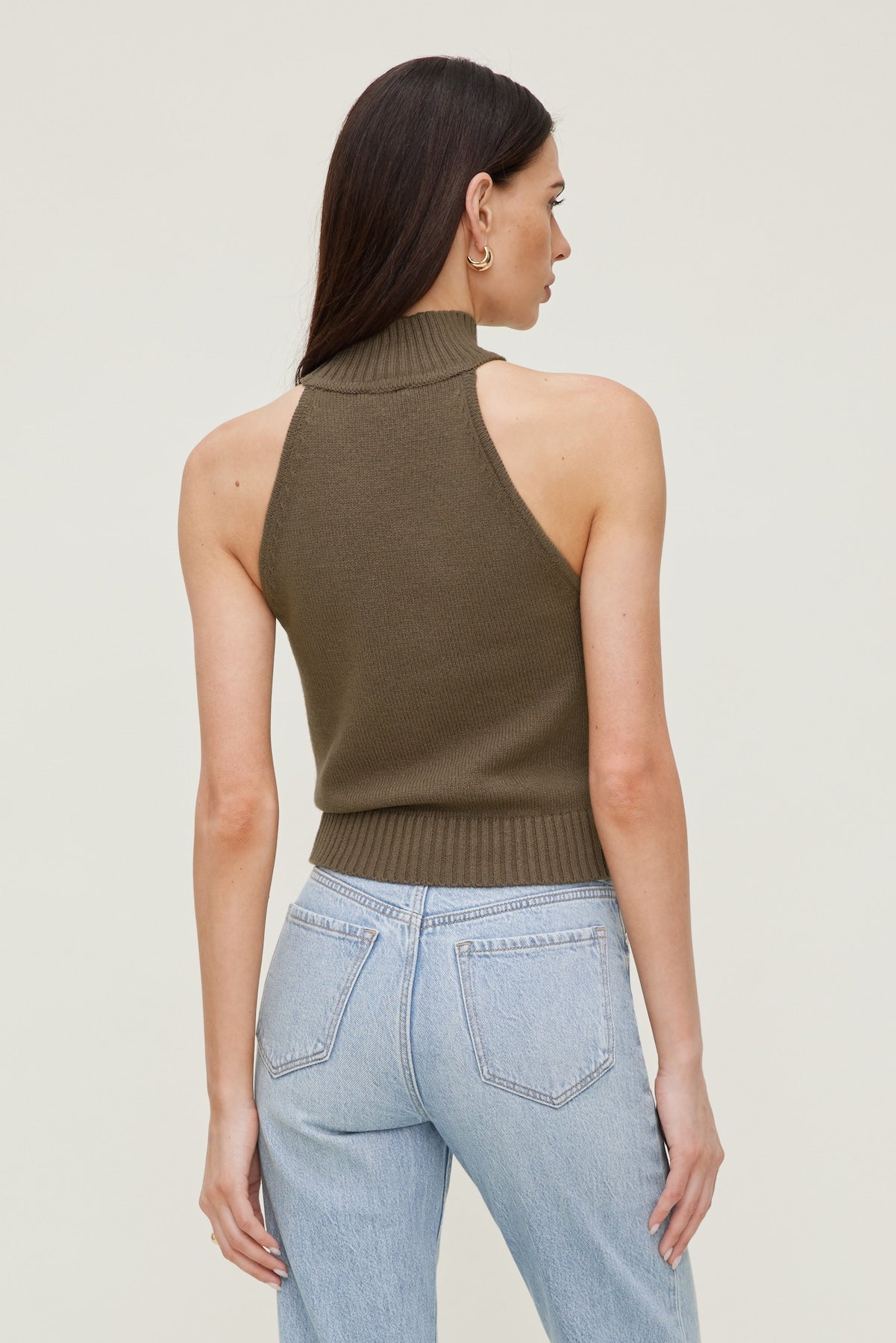 Turtleneck Sweater Tank Top Brown - Dynamite