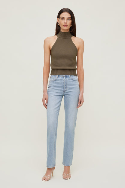 Turtleneck Sweater Tank Top Brown - Dynamite
