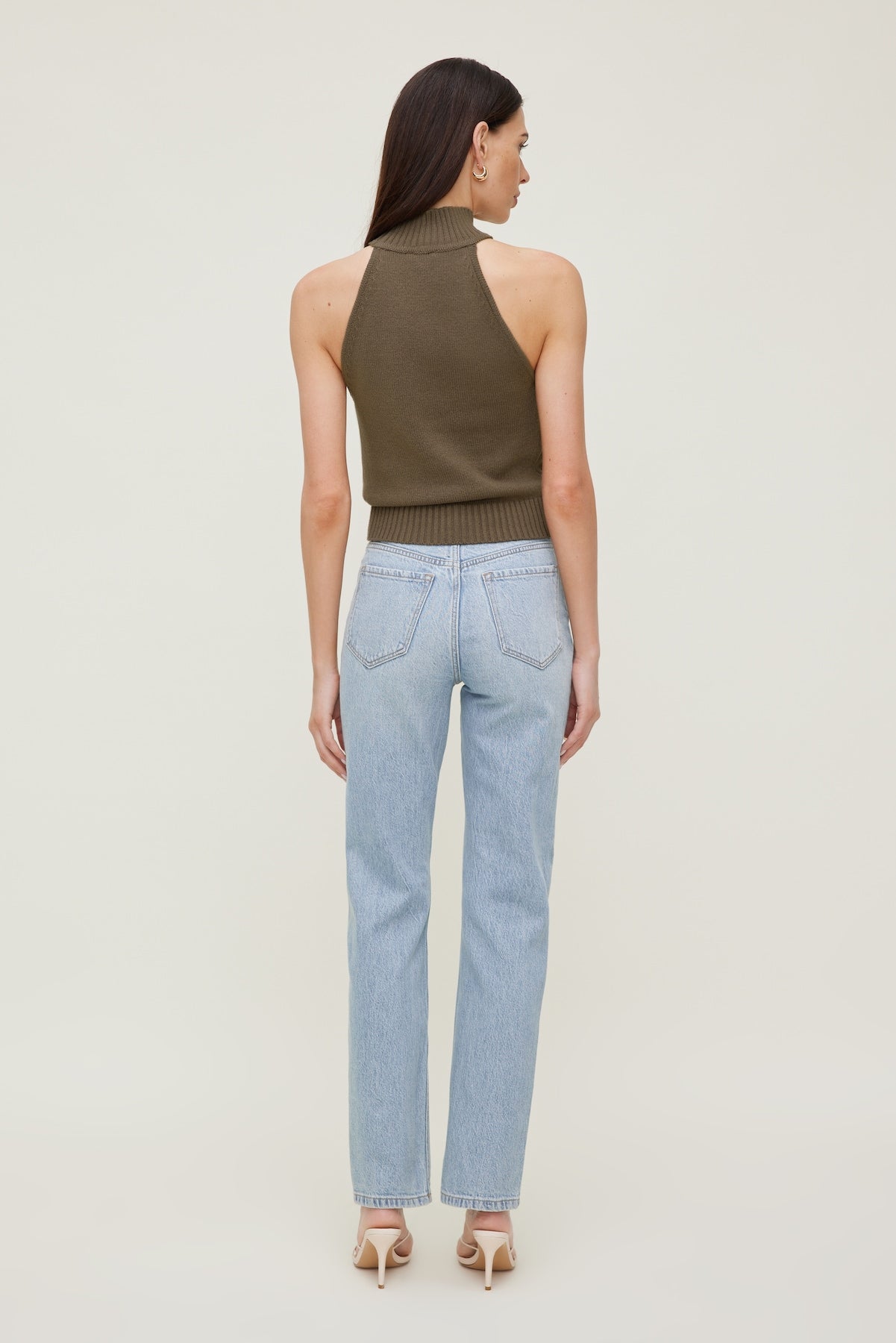 Turtleneck Sweater Tank Top Brown - Dynamite