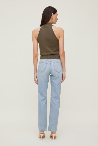 Turtleneck Sweater Tank Top Brown - Dynamite