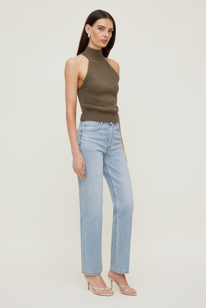 Turtleneck Sweater Tank Top Brown - Dynamite