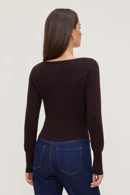 Sara Ribbed Cinch Hem Cardigan Purple - Dynamite