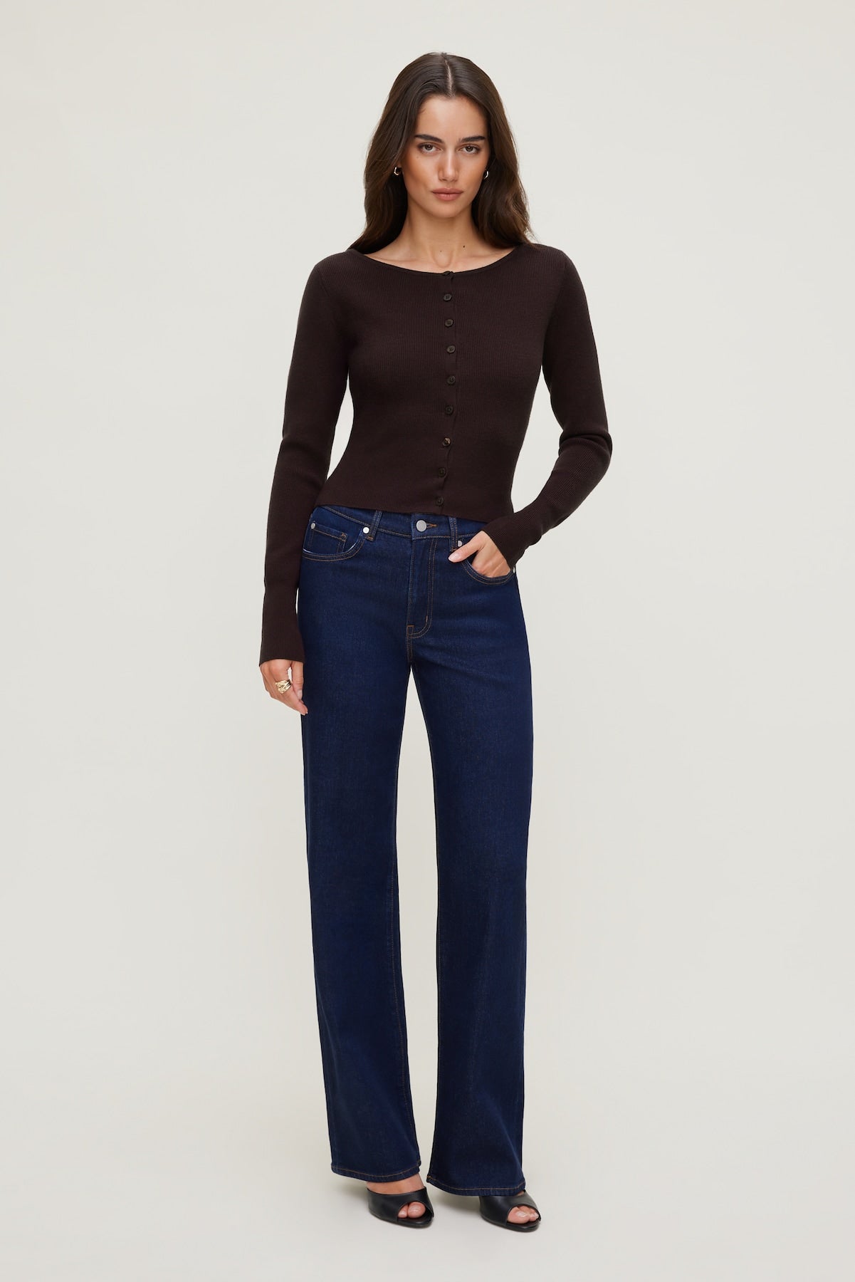 Sara Ribbed Cinch Hem Cardigan Purple - Dynamite