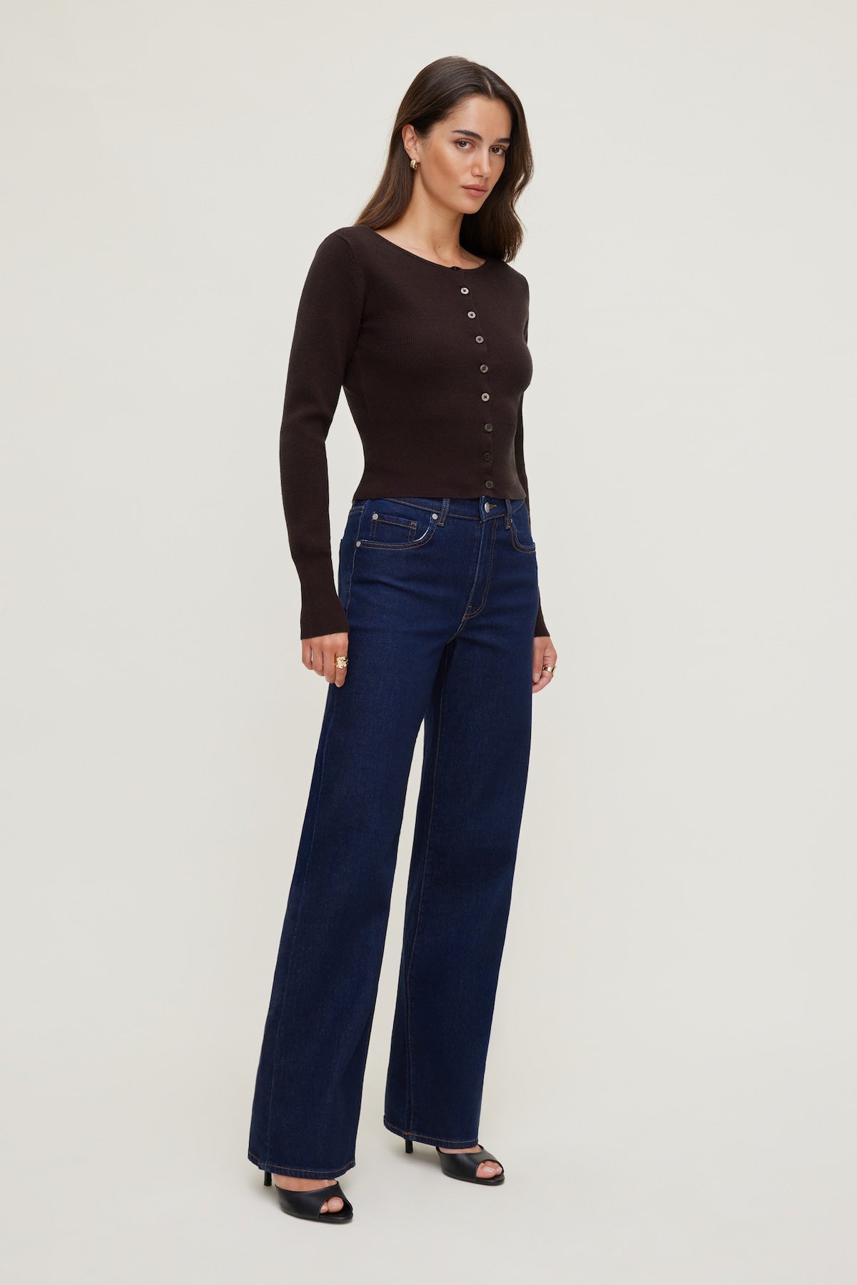 Sara Ribbed Cinch Hem Cardigan Purple - Dynamite