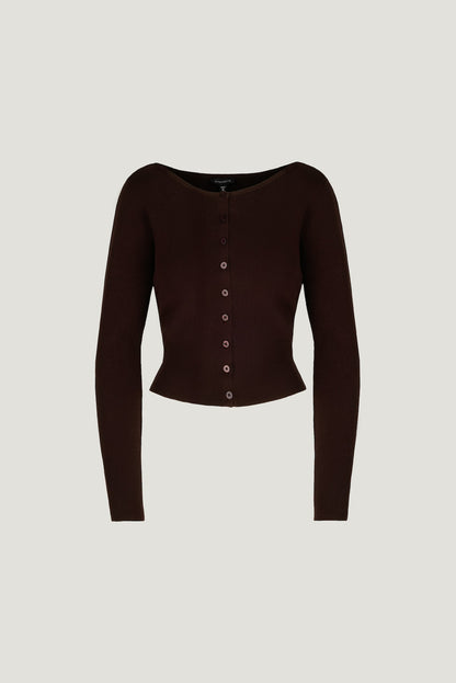 Sara Ribbed Cinch Hem Cardigan Purple - Dynamite