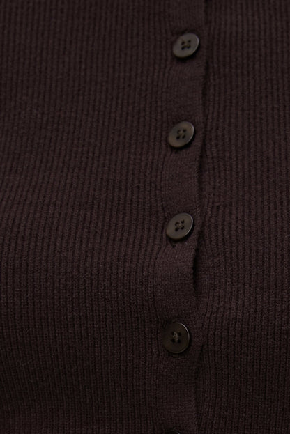Sara Ribbed Cinch Hem Cardigan Purple - Dynamite