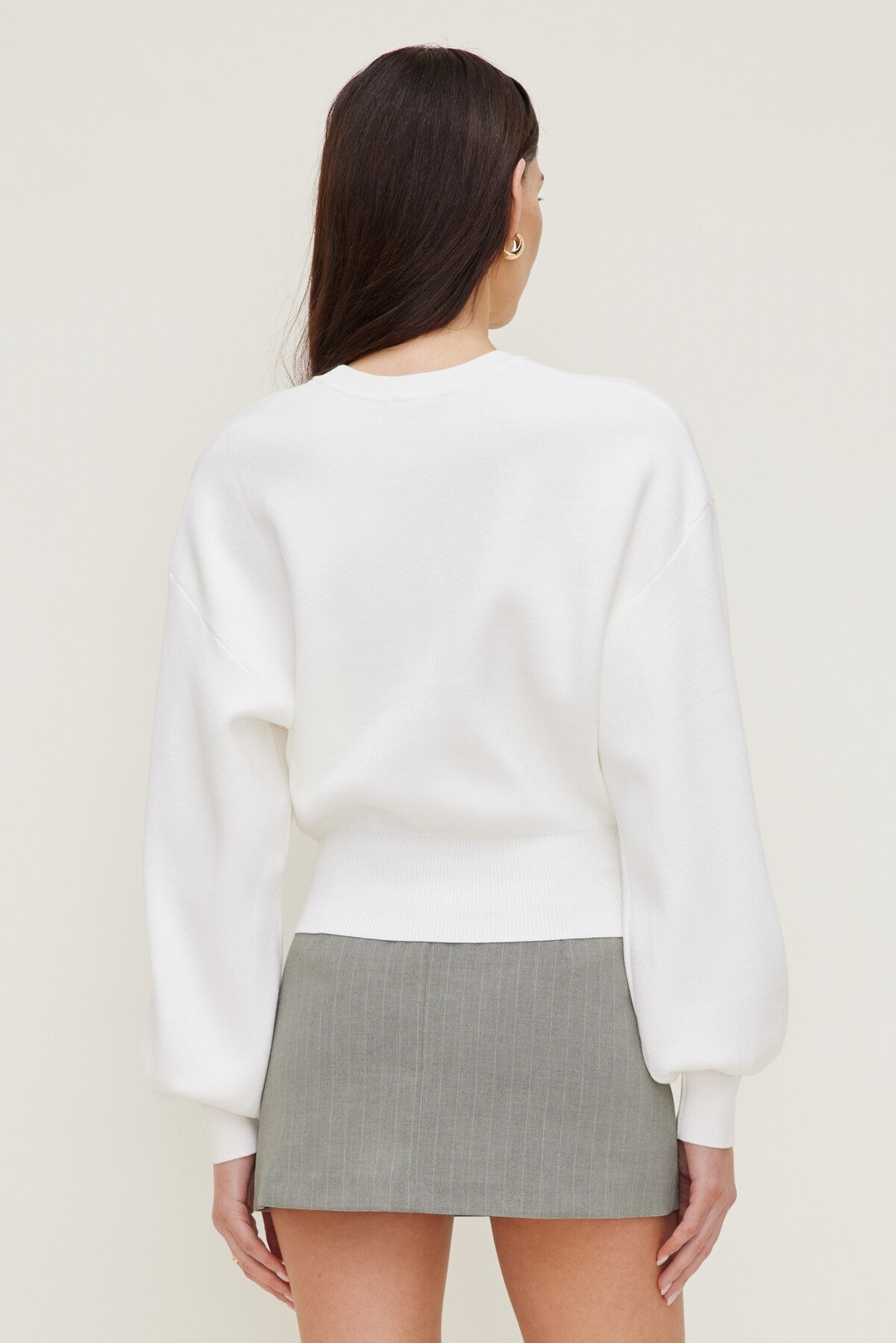 Bea Crewneck Sweater White - Dynamite