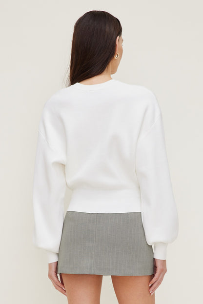Bea Crewneck Sweater White - Dynamite