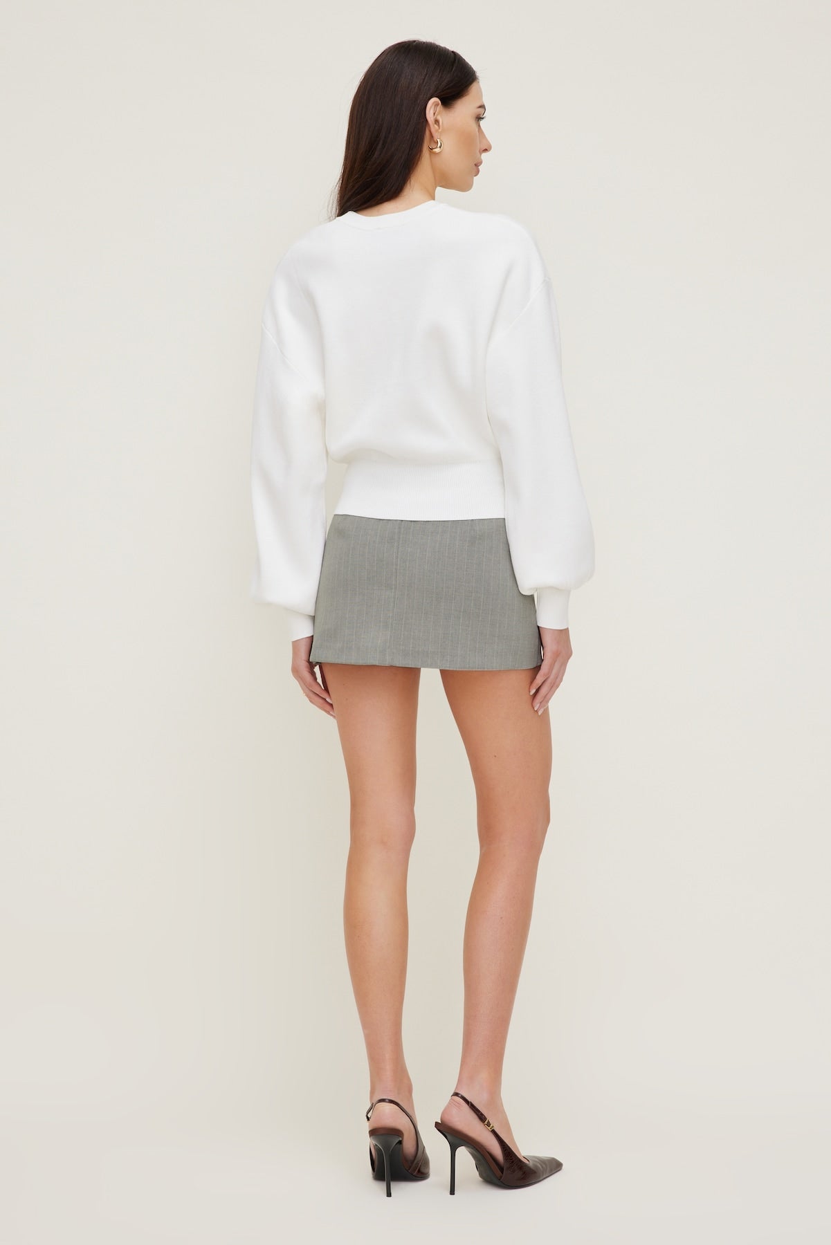 Bea Crewneck Sweater White - Dynamite