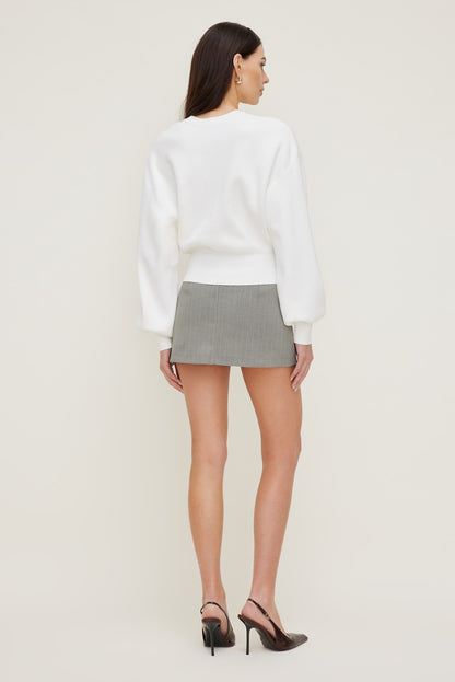 Bea Crewneck Sweater White - Dynamite