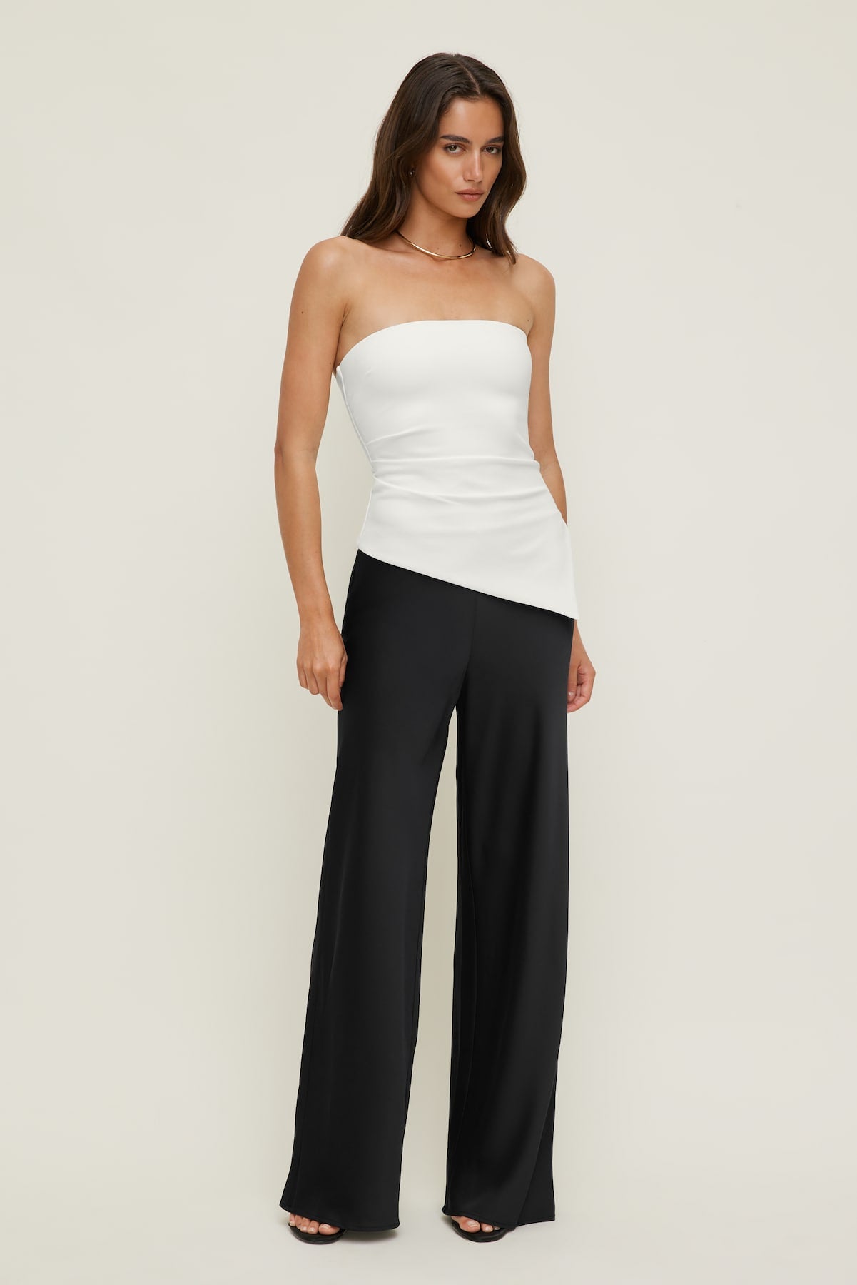 Izzy Wide Leg Satin Pants BLACK - Dynamite