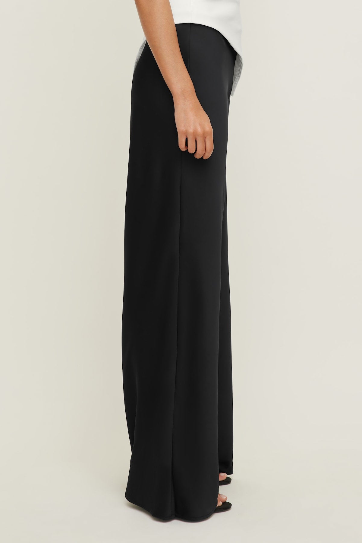 Izzy Wide Leg Satin Pants BLACK - Dynamite