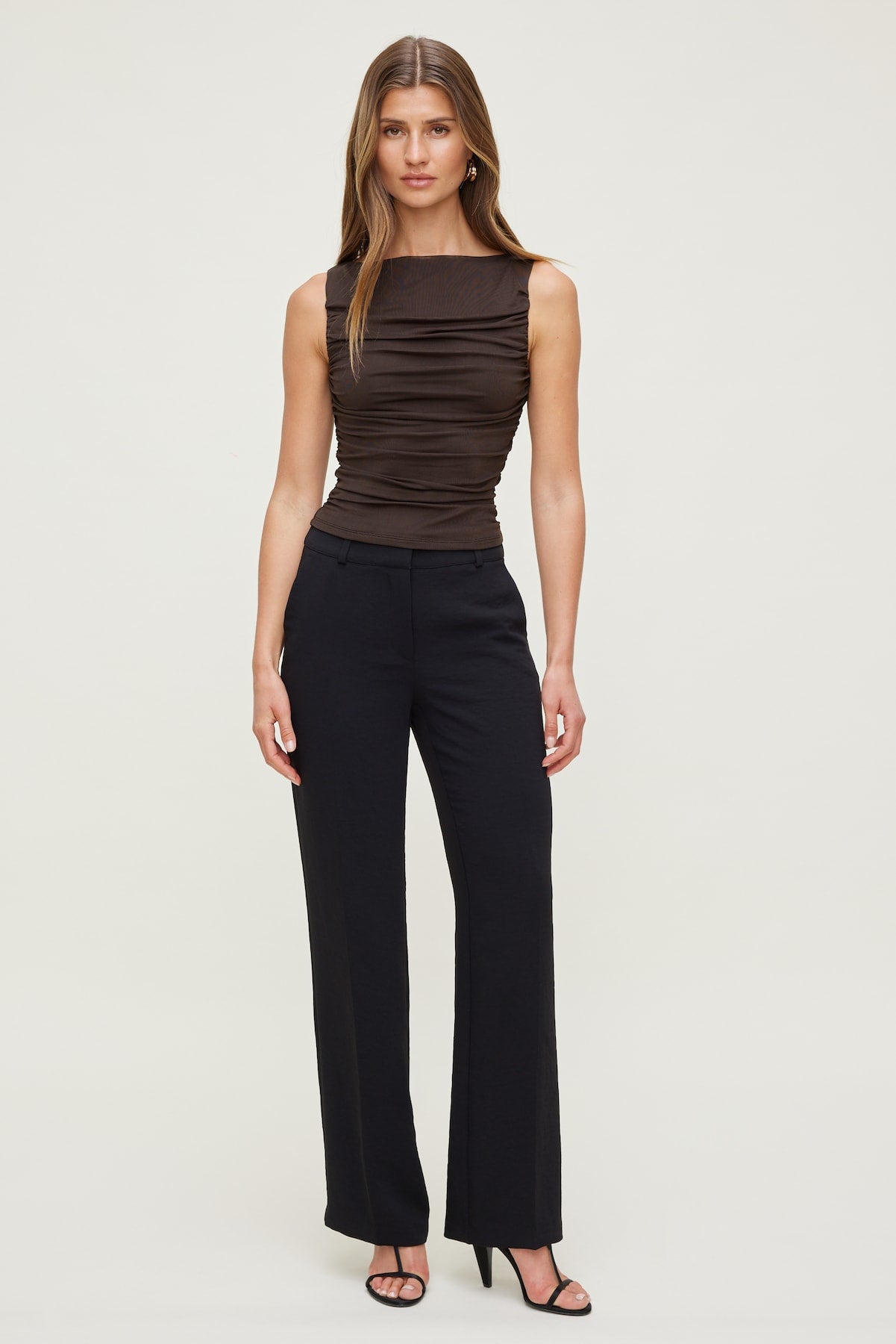 Camelia Airflow Clean Straight Leg Pants Black - Dynamite