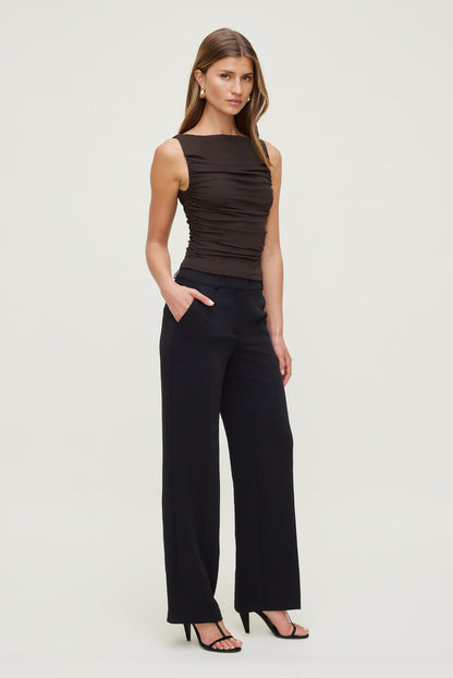 Camelia Airflow Clean Straight Leg Pants Black - Dynamite