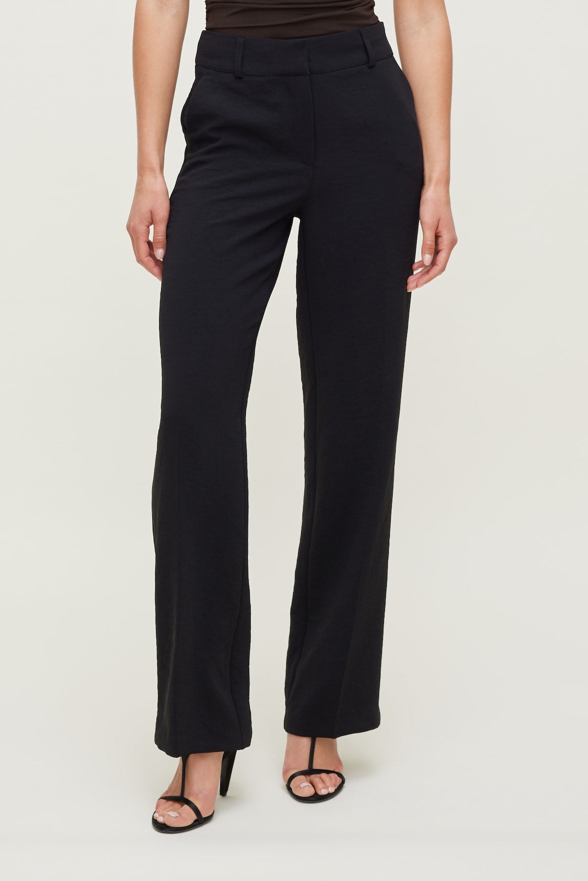 Camelia Airflow Clean Straight Leg Pants Black - Dynamite