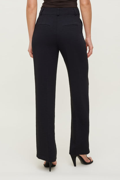 Camelia Airflow Clean Straight Leg Pants Black - Dynamite