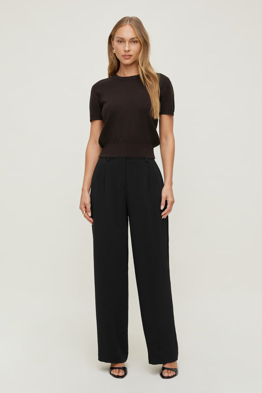 Alex Airflow Wide Leg Pants Black - Dynamite