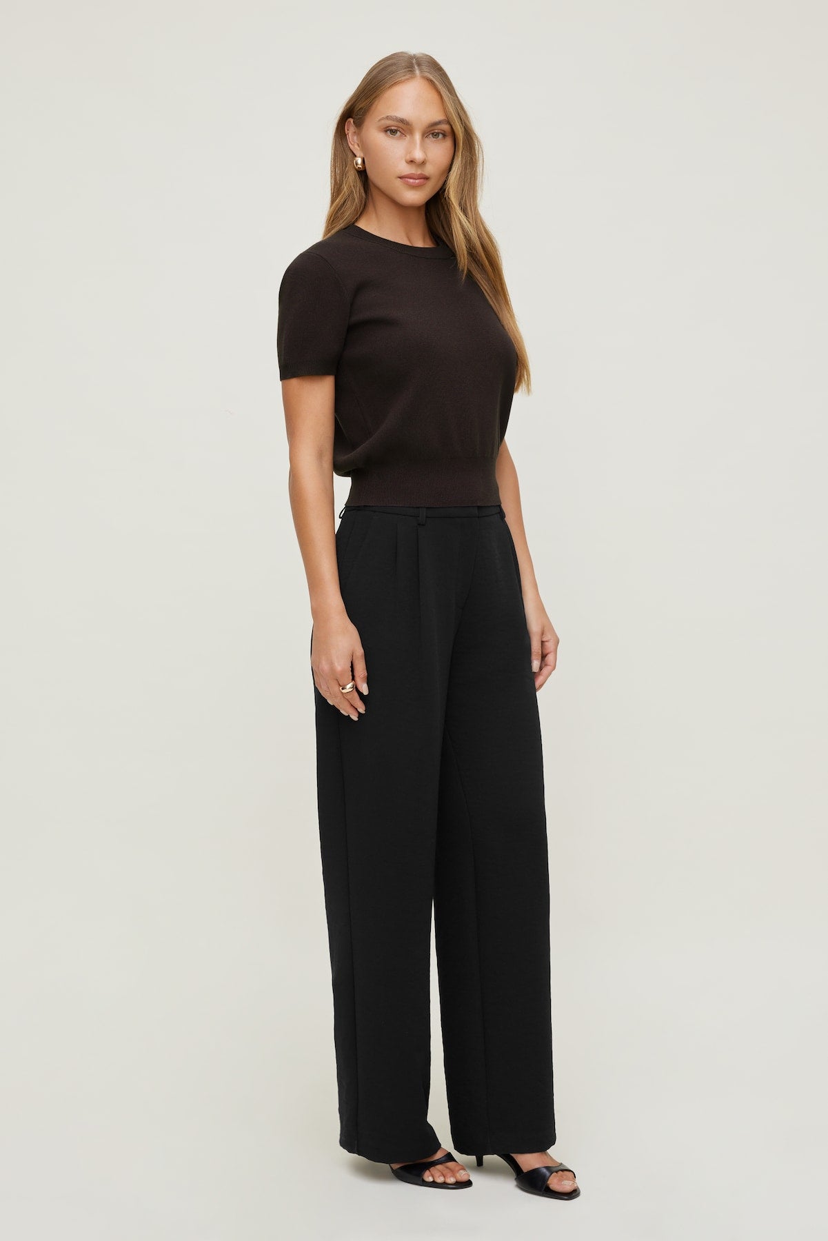 Alex Airflow Wide Leg Pants Black - Dynamite
