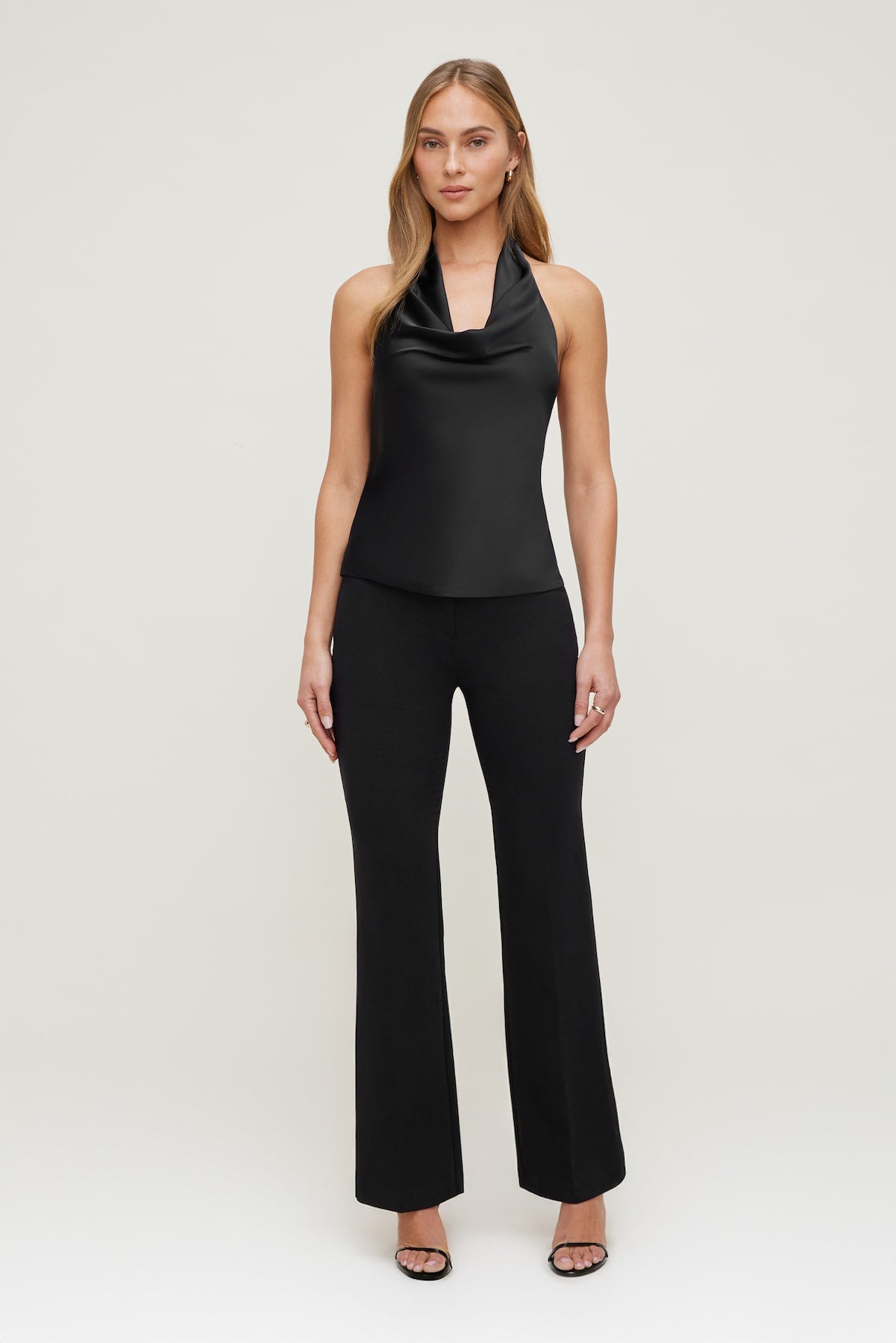 Frankie Tailored Slim Bootcut Pants Black - Dynamite