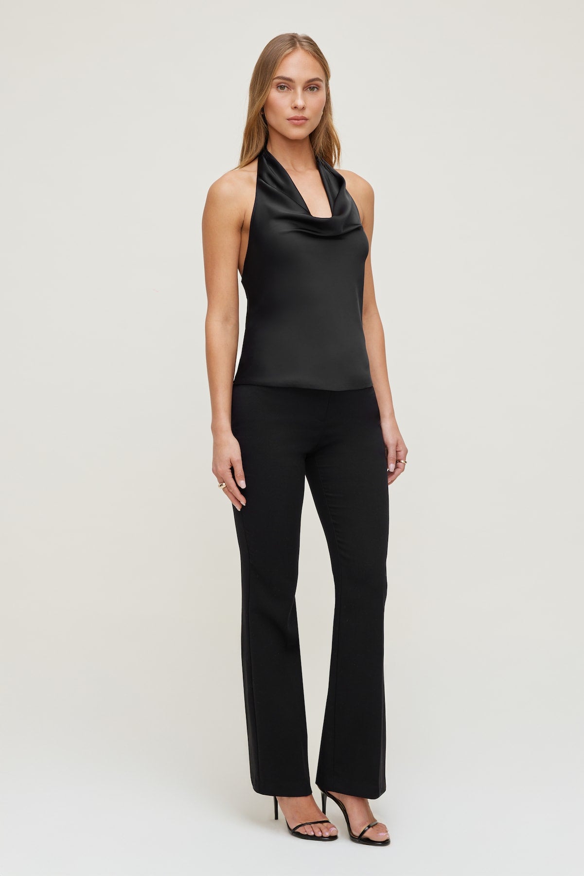 Frankie Tailored Slim Bootcut Pants Black - Dynamite