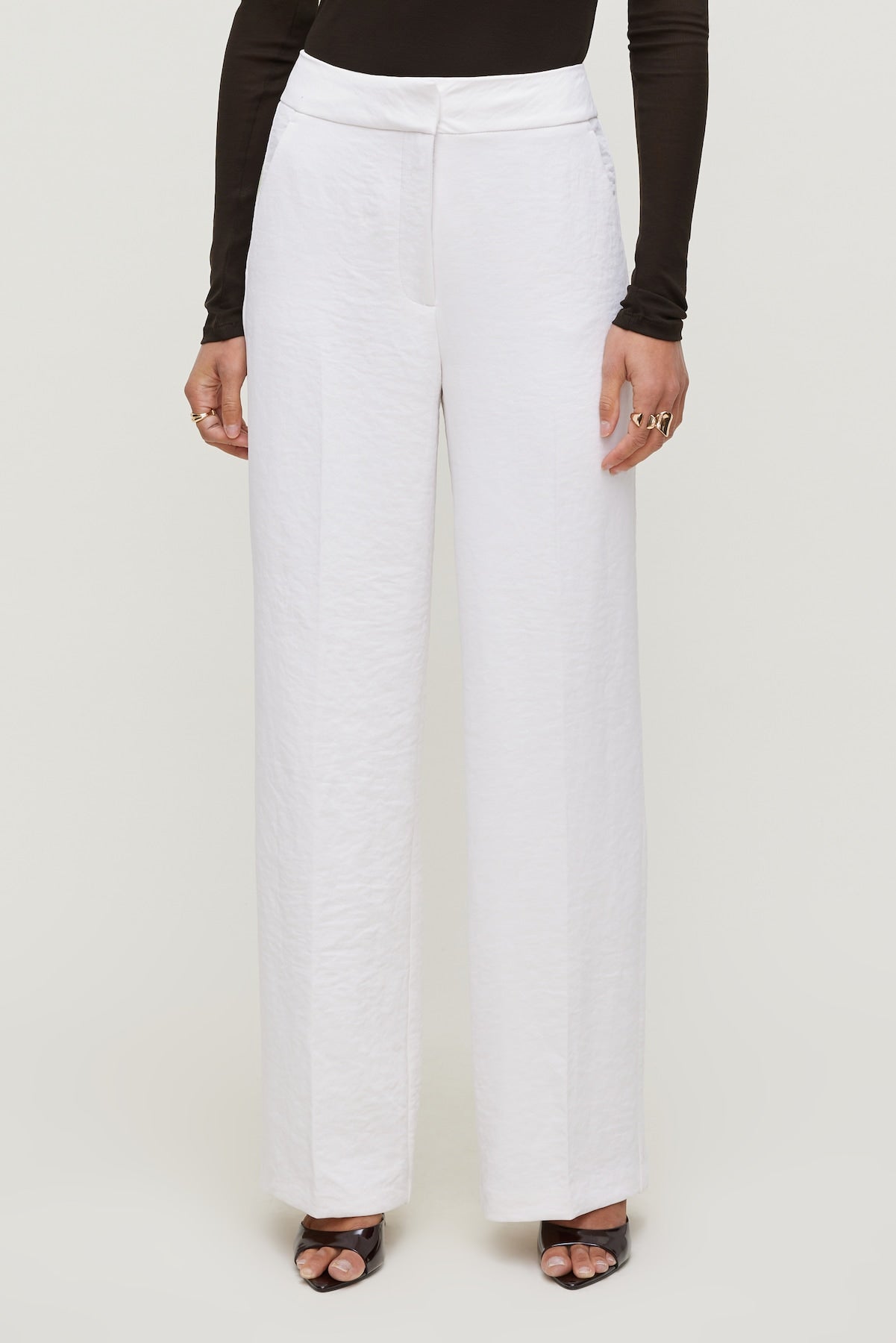 Yasmin Airflow Straight Leg Pants White - Dynamite