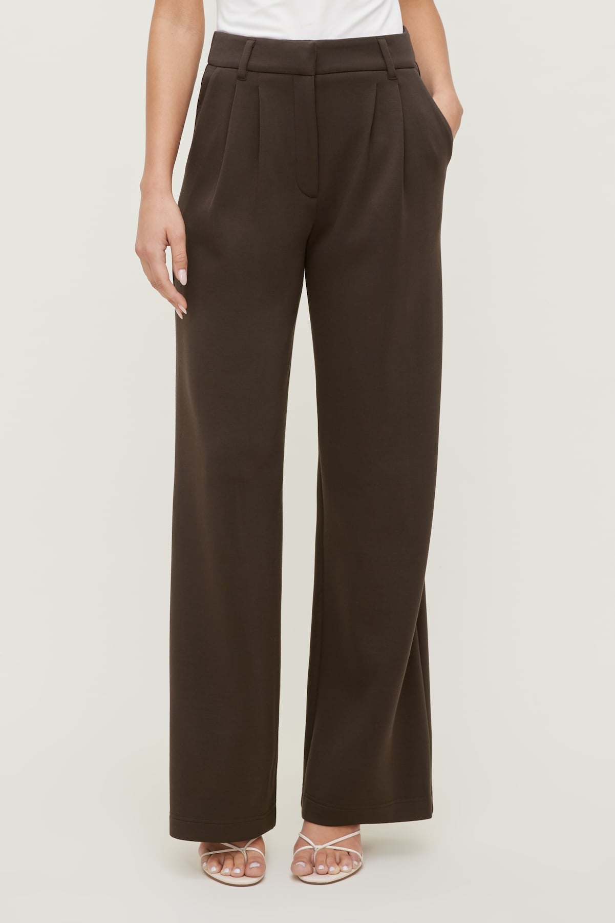Alex Anywear Wide Leg Pants Brown - Dynamite