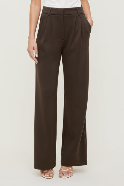 Alex Anywear Wide Leg Pants Brown - Dynamite