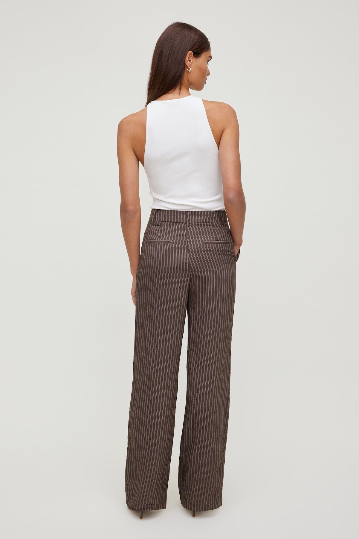 Alex Striped Wide Leg Pants Brown - Dynamite