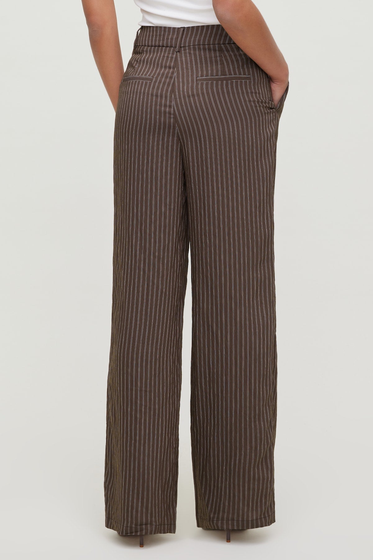 Alex Striped Wide Leg Pants Brown - Dynamite