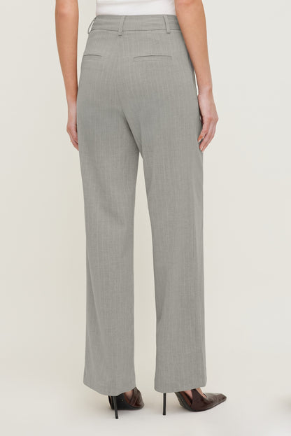 Alex Pinstripe Wide Leg Pants Gray - Dynamite