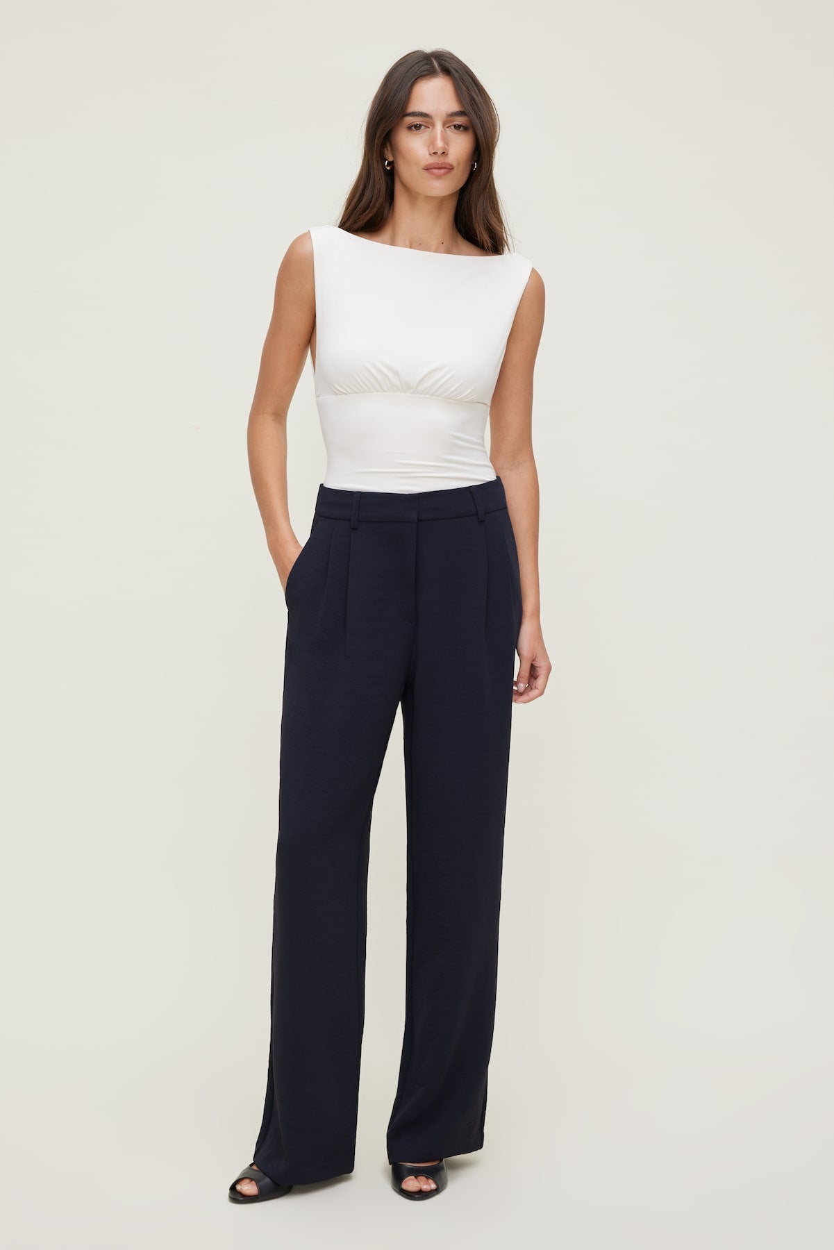 Alex Airflow Wide Leg Pants Navy - Dynamite