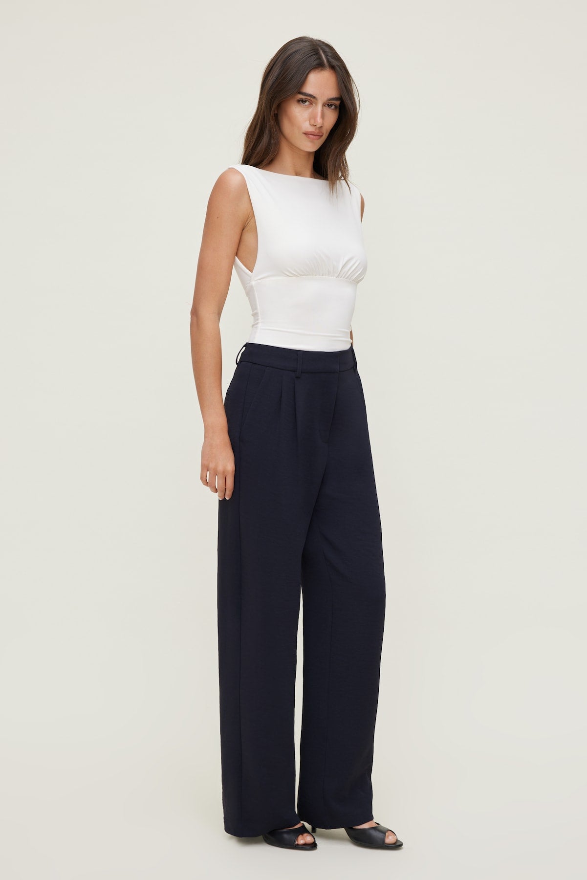 Alex Airflow Wide Leg Pants Navy - Dynamite