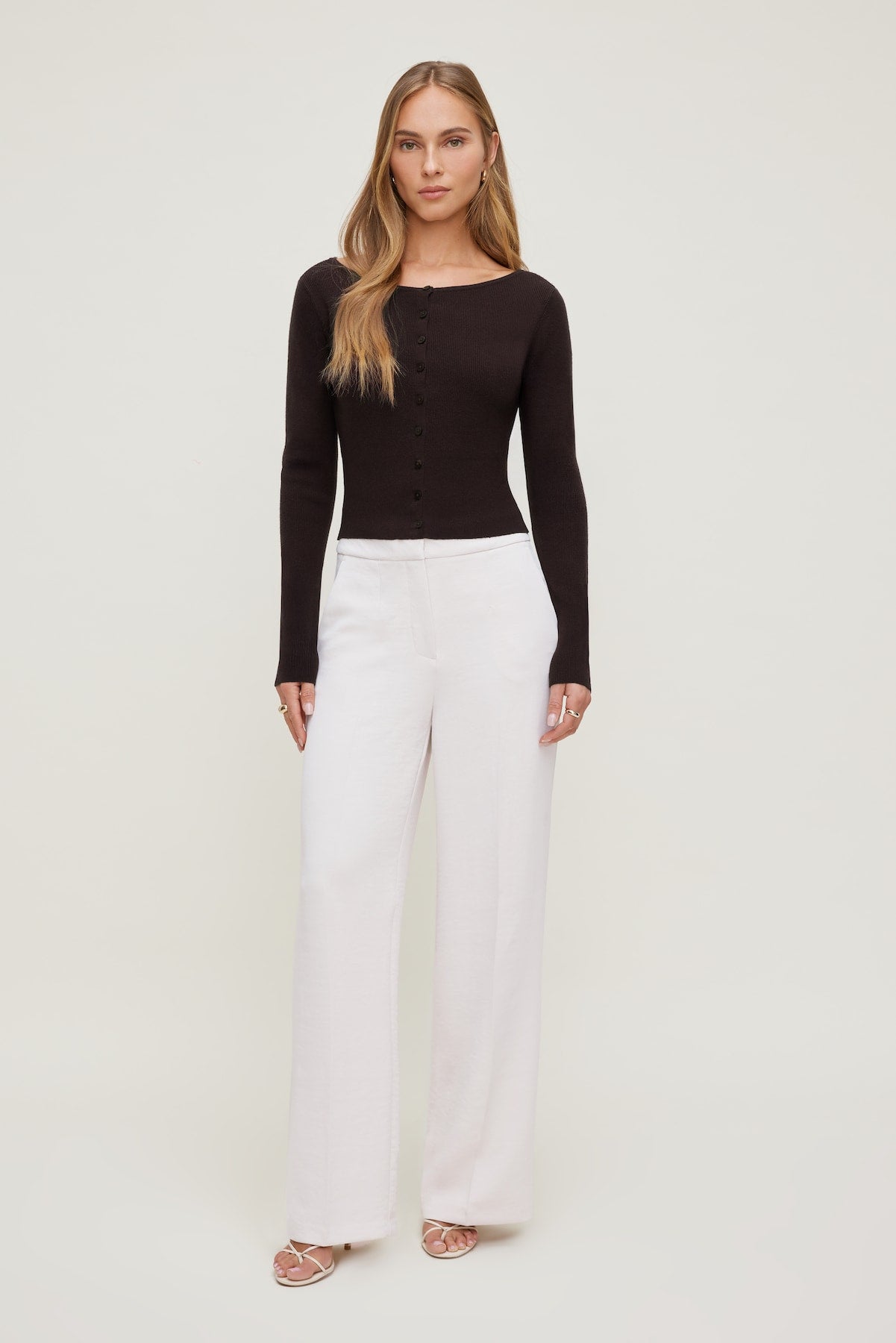Yasmin Airflow Straight Leg Pants Beige - Dynamite
