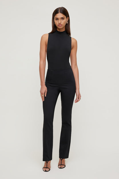 High Rise Slim Bootcut Pants Black - Dynamite