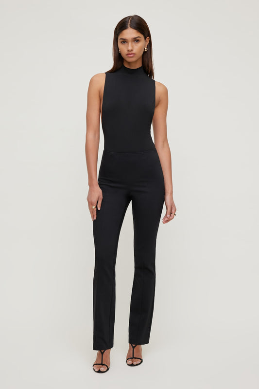 High Rise Slim Bootcut Pants Black - Dynamite