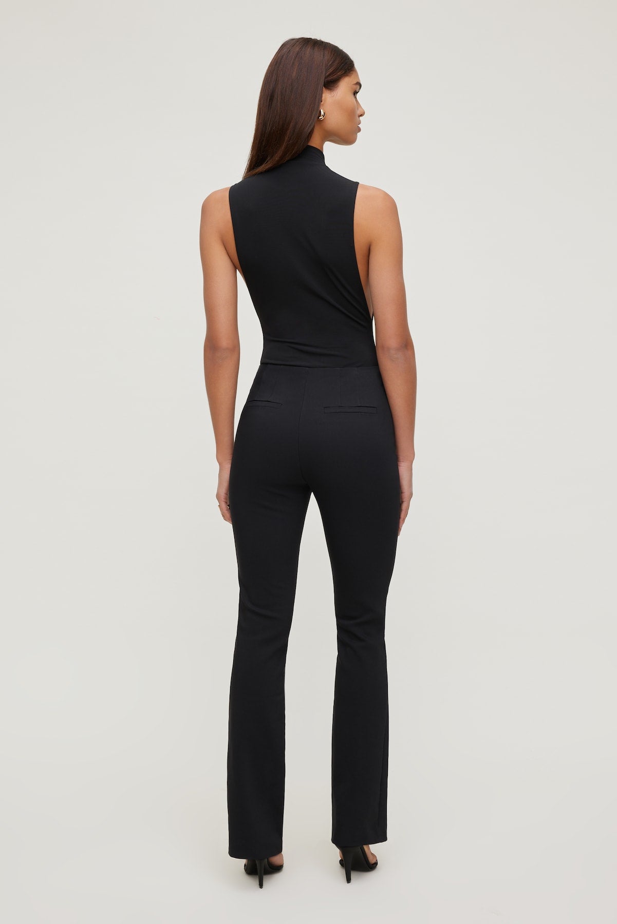 High Rise Slim Bootcut Pants Black - Dynamite