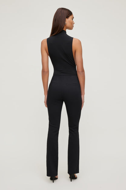High Rise Slim Bootcut Pants Black - Dynamite