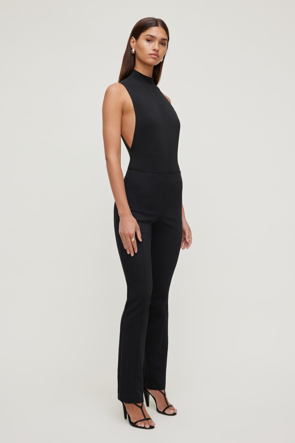 High Rise Slim Bootcut Pants Black - Dynamite