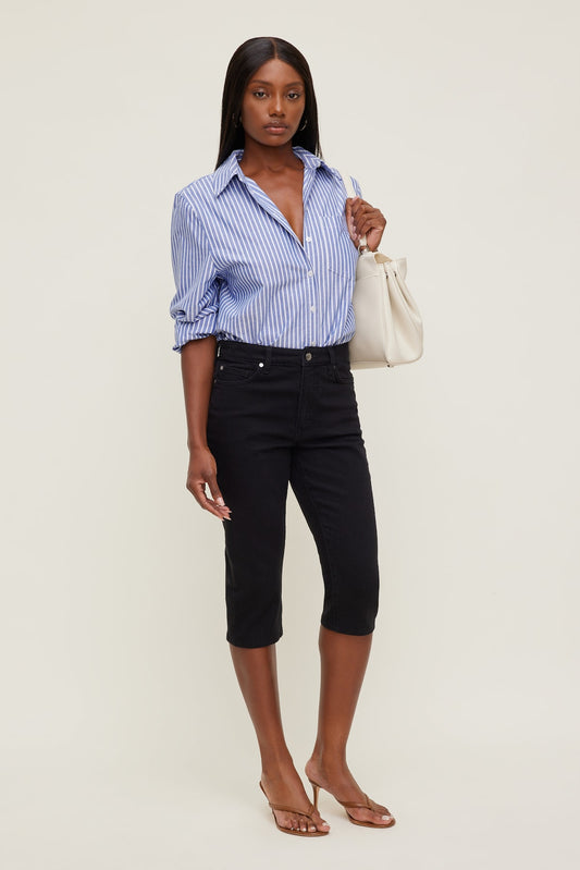 Stretch High Rise Slim Capri Jeans Blue - Dynamite