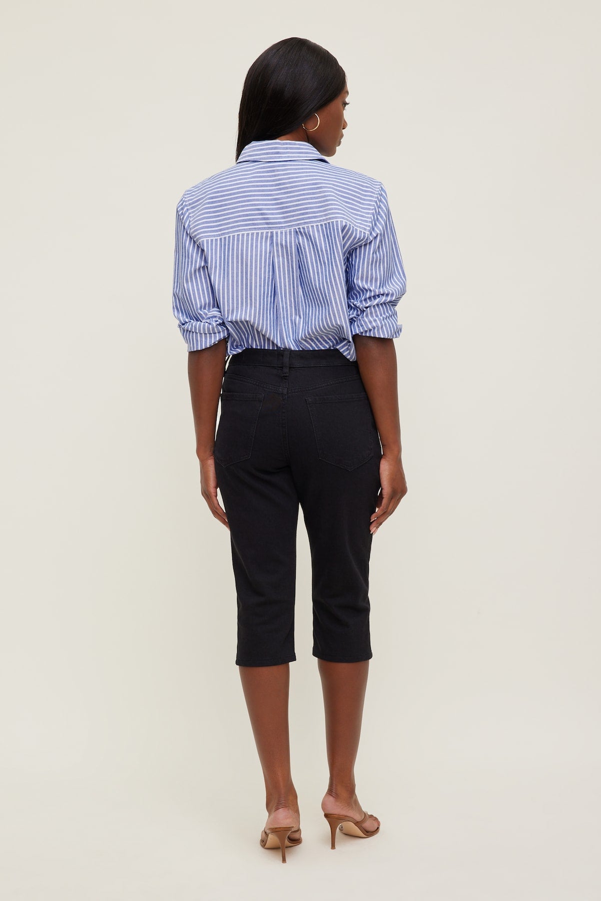 Stretch High Rise Slim Capri Jeans Blue - Dynamite