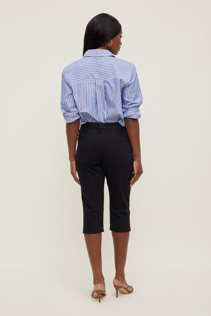 Stretch High Rise Slim Capri Jeans Blue - Dynamite