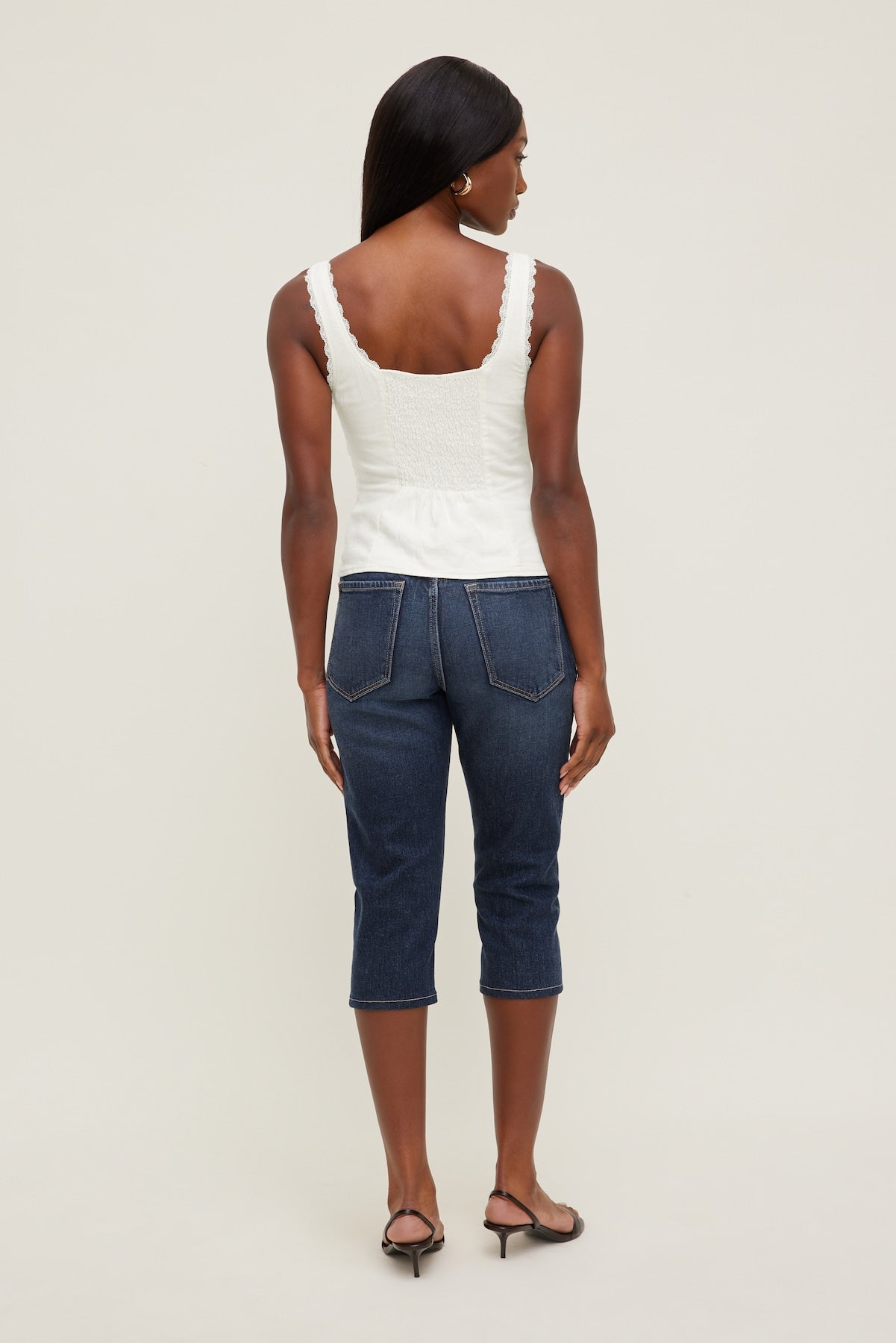 Stretch High Rise Slim Capri Jeans Blue - Dynamite