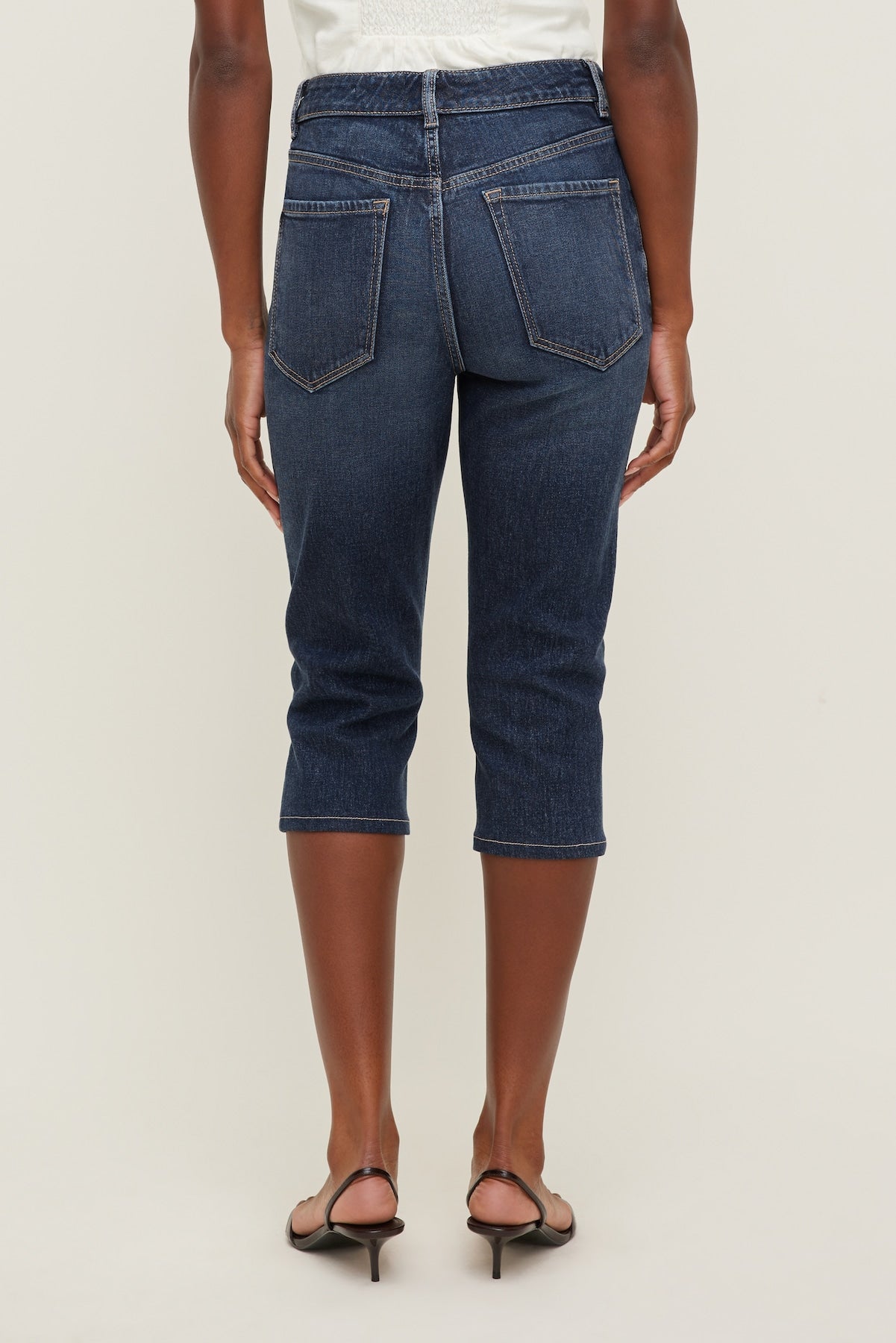 Stretch High Rise Slim Capri Jeans Blue - Dynamite